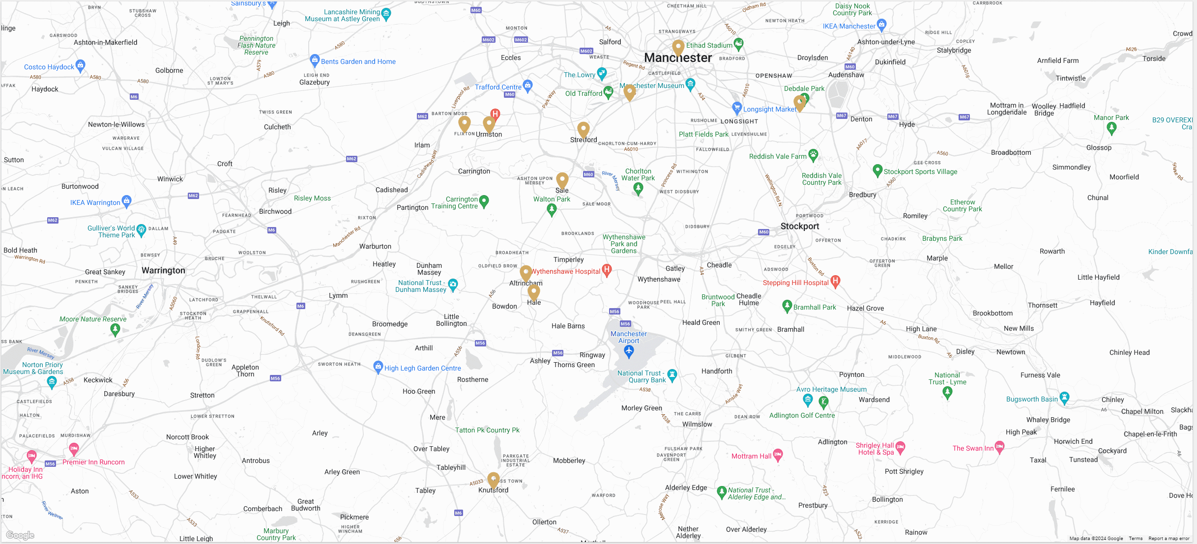 Bdw Manchester Service Areas Map
