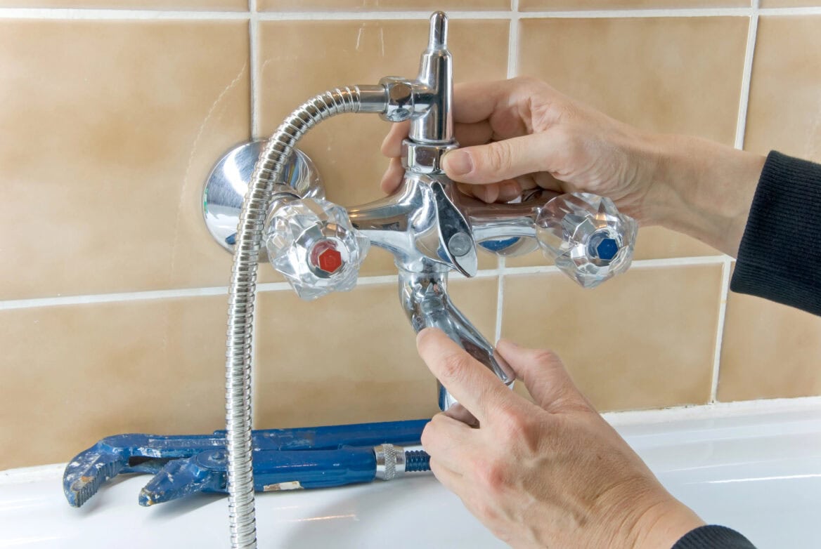 Shower Mixer Tap Over Bathtub Plumbing Repair